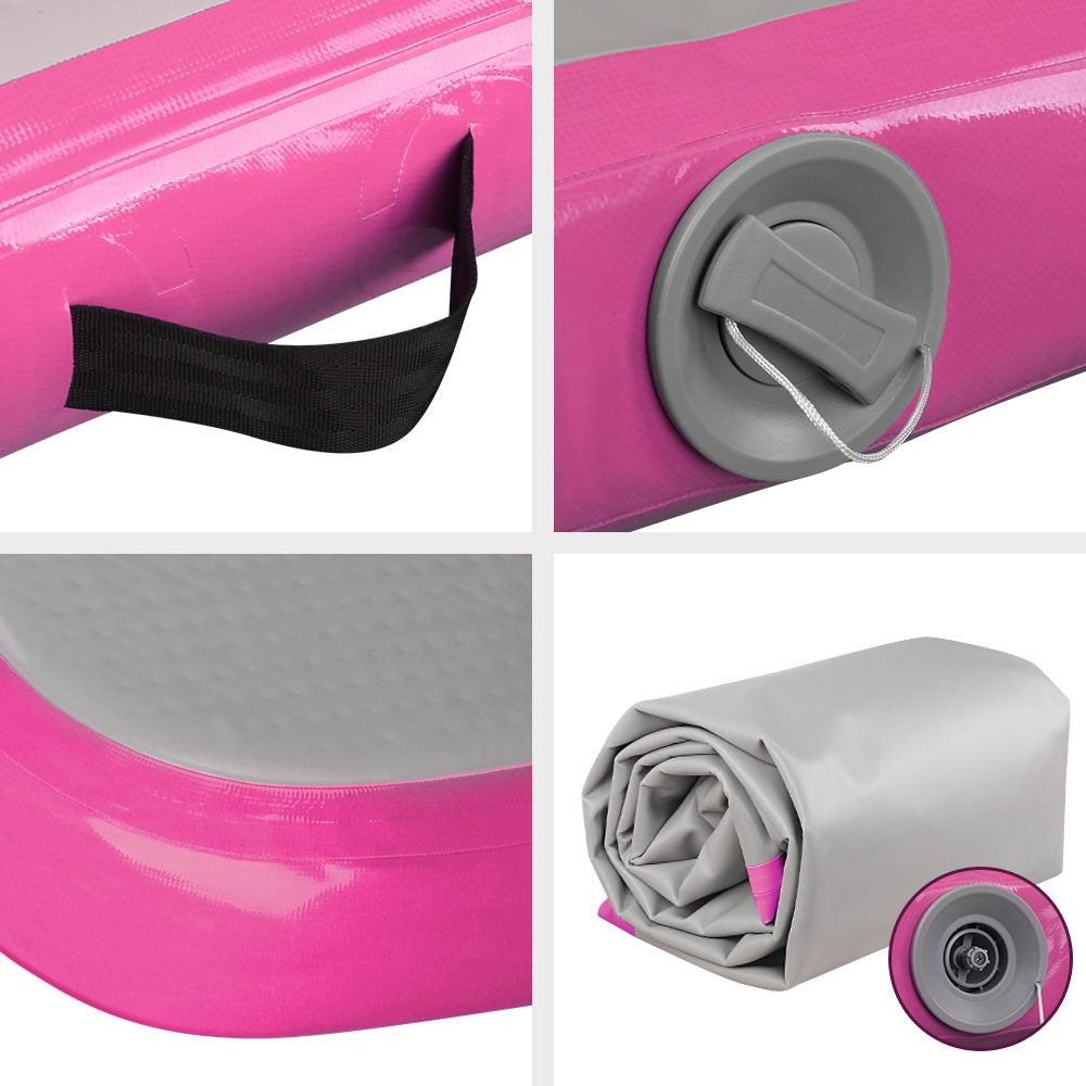 Everfit 3M Air Track Gymnastics Tumbling Exercise Yoga Mat Inflatable Pink