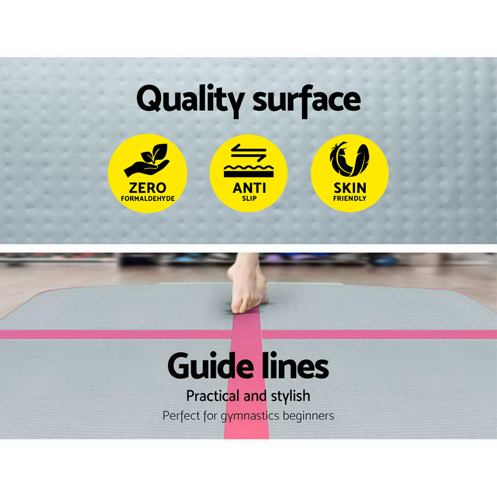 Everfit 3M Air Track Gymnastics Tumbling Exercise Yoga Mat Inflatable Pink