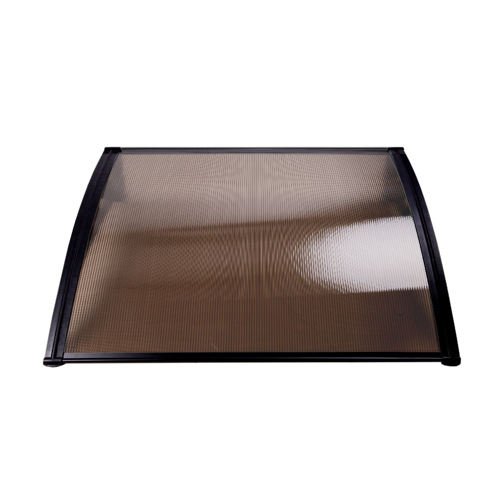 Instahut Window Door Awning? 1mx1m Brown Hollow Sheet Plastic Frame