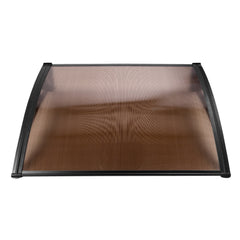 Instahut Window Door Awning 1mx1.2m Brown Hollow Sheet Plastic Frame