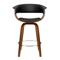 Artiss Set of 4 Swivel PU Leather Bar Stool - Wood and Black