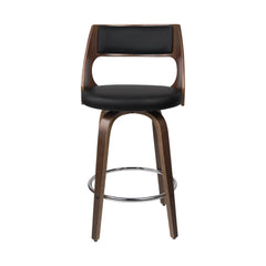 Artiss Set of 2 Wooden Bar Stools PU Leather - Black and Wood