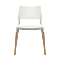 Artiss Dining Chairs Set of 4 Plastic Wooden Stackable White