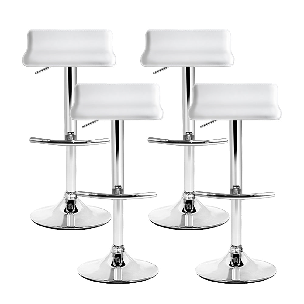 Artiss Set of 4 PU Leather Wave Style Bar Stools - White