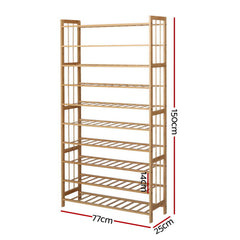 Artiss 10-Tier Bamboo Shoe Rack Wooden Shelf Stand Storage Organizer