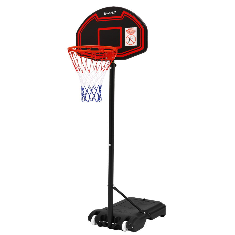 Everfit 2.1m Basketball Hoop Stand System Adjustable Portable Pro Kids Black