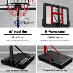 Everfit 3.05M Basketball Hoop Stand System Adjustable Height Portable Pro Blue