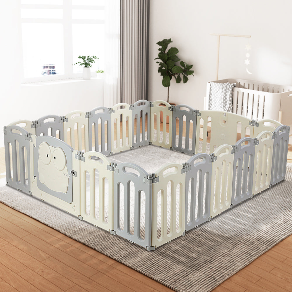 Keezi Baby Playpen 20 Panels Foldable Toddler Fence Safety Play Activity Centre