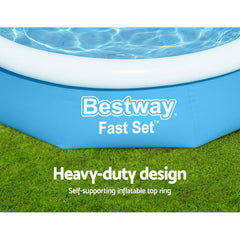 Bestway Swimming Pool 305x66cm Above Ground Round Inflatable Pools w/ Filter Pump 3200L