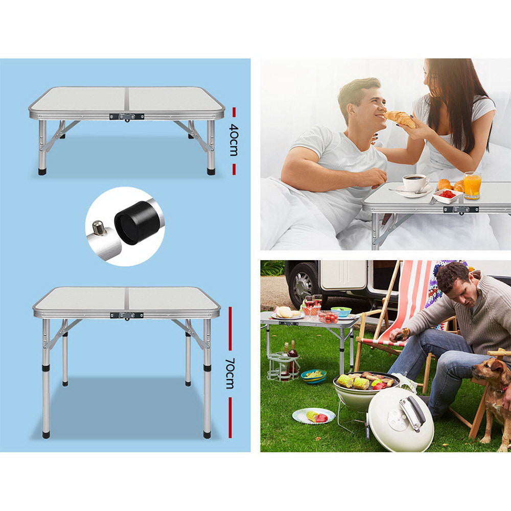 Weisshorn Folding Camping Table 90CM Adjustable Portable Outdoor Picnic Desk