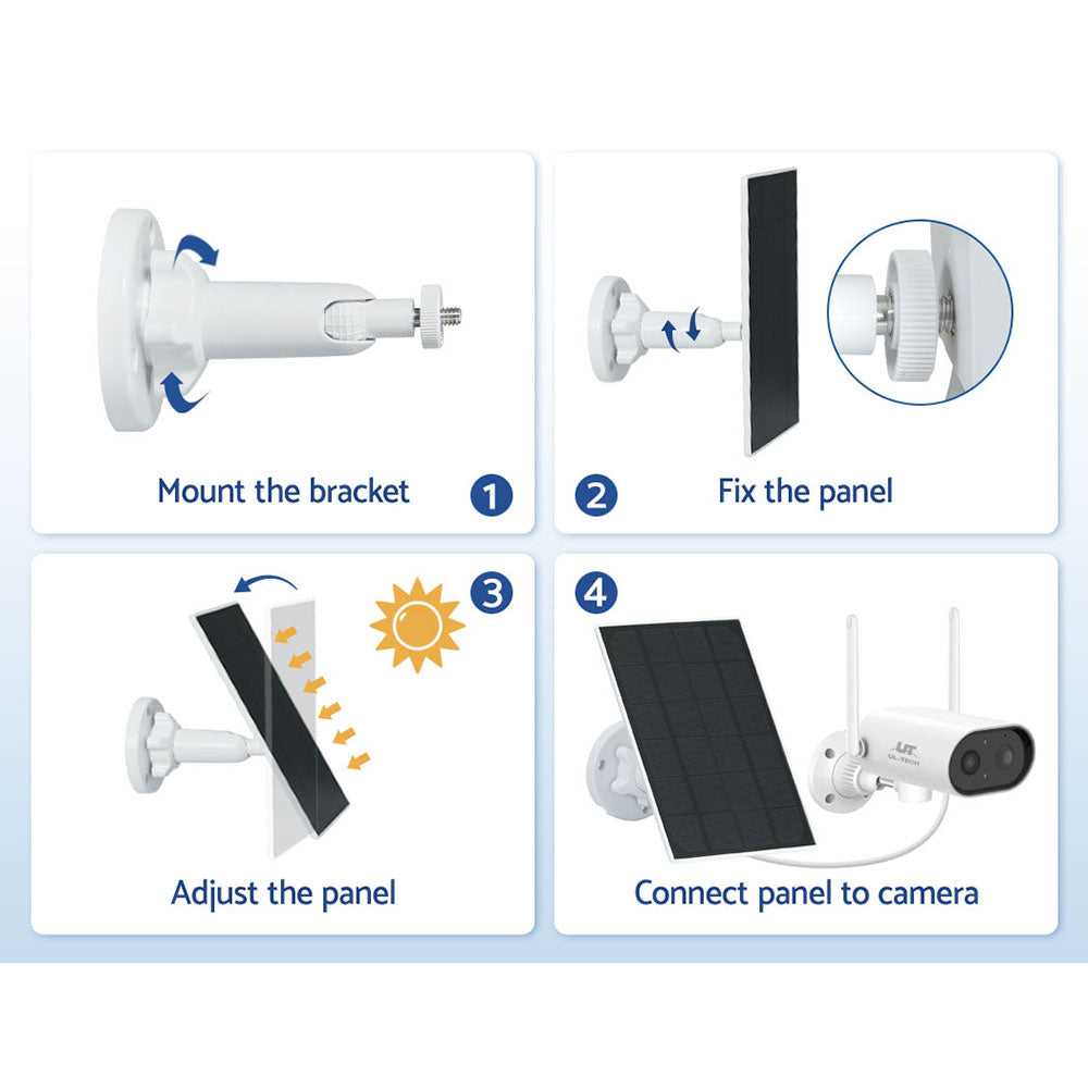 UL-tech Solar Panel For Security Camera Wireless 3W