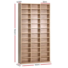 Artiss Bookshelf CD Storage Rack - BERT Oak