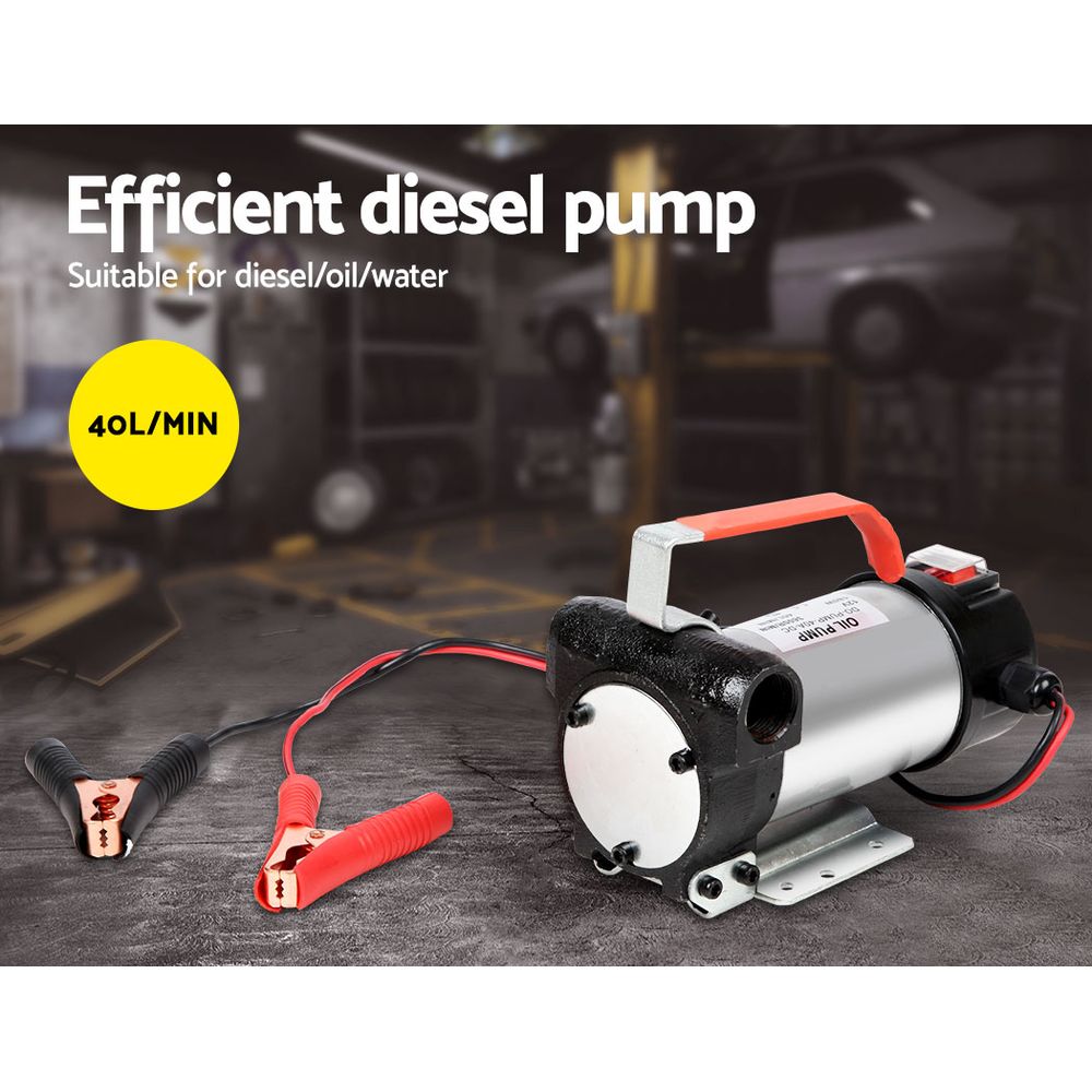 12V Diesel Transfer Pump Extractor Oil Fuel Electric Bowser Auto Car DC Giantz