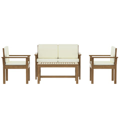 Gardeon 4-Piece Outdoor Sofa Set Wooden Couch Lounge Setting