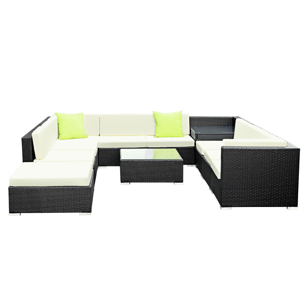 Gardeon 9-Piece Outdoor Sofa Set Wicker Couch Lounge Setting Cover