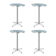 Gardeon Set of 4 Outdoor Bar Table Aluminium Round 70/110CM