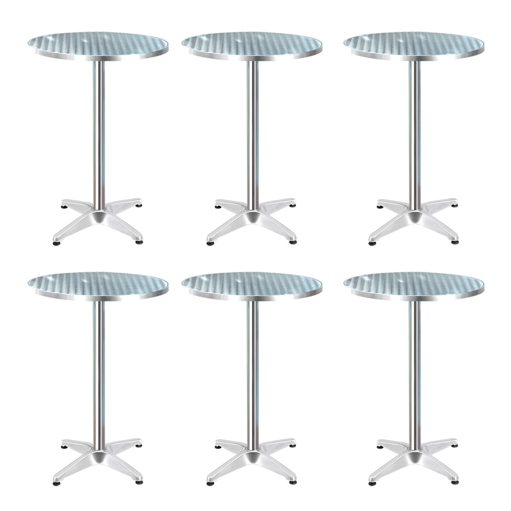 Gardeon Set of 6 Outdoor Bar Table Aluminium Round 70/110cm