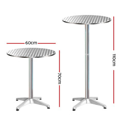 Gardeon Set of 6 Outdoor Bar Table Aluminium Round 70/110cm