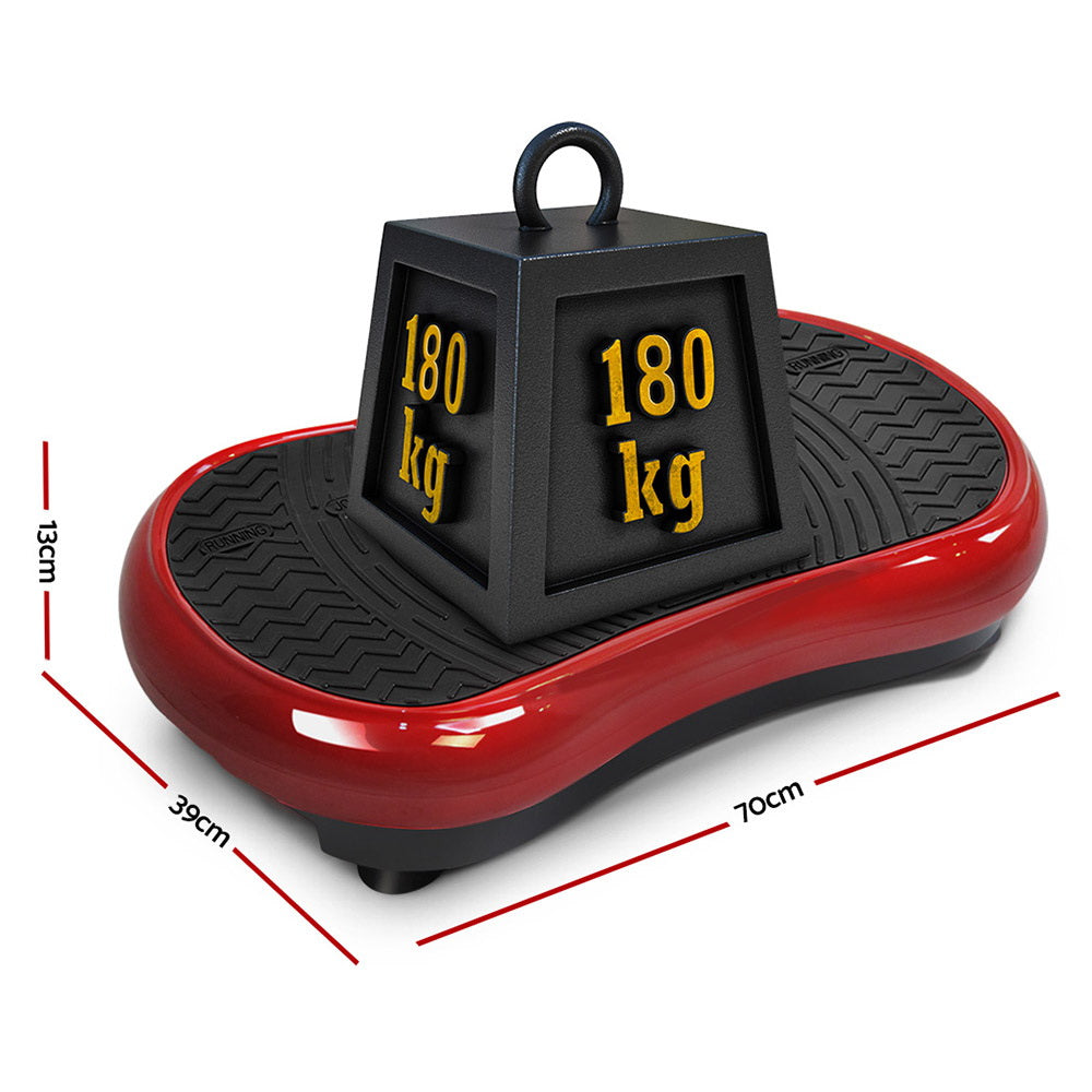 Everfit Vibration Machine Platform Resistance Rope Home Fitness Dark Red