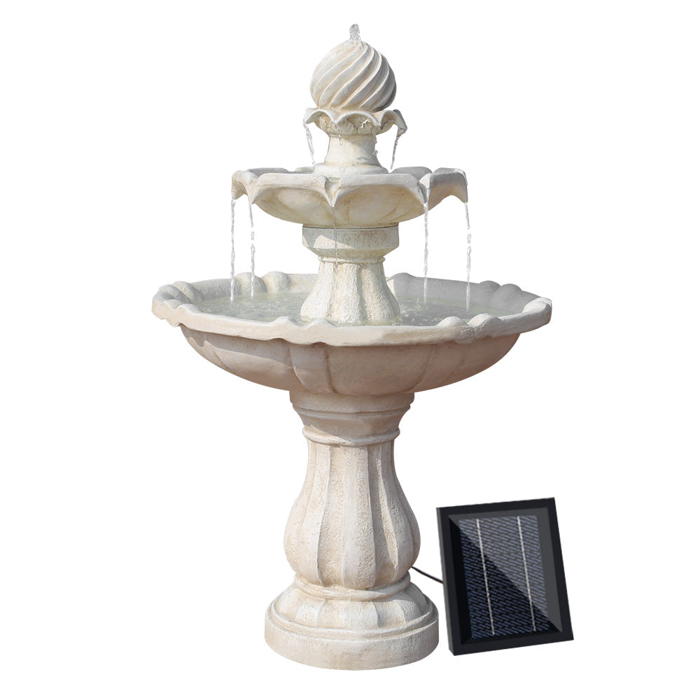 Gardeon Solar Water Feature 3 Tiers Ivory 93cm