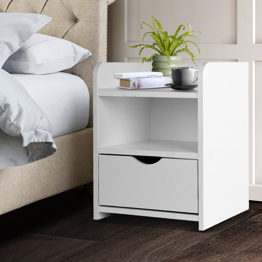 Artiss Bedside Tables Drawers Side Table Bedroom Furniture Nightstand White Unit