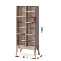 Artiss Bookshelf CD Storage Rack - BERG Oak