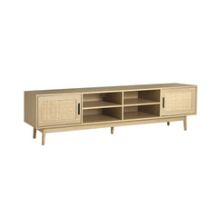 Artiss TV Cabinet Entertainment Unit Storage Cabinets Rattan Wooden 180cm