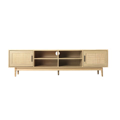 Artiss TV Cabinet Entertainment Unit Storage Cabinets Rattan Wooden 180cm