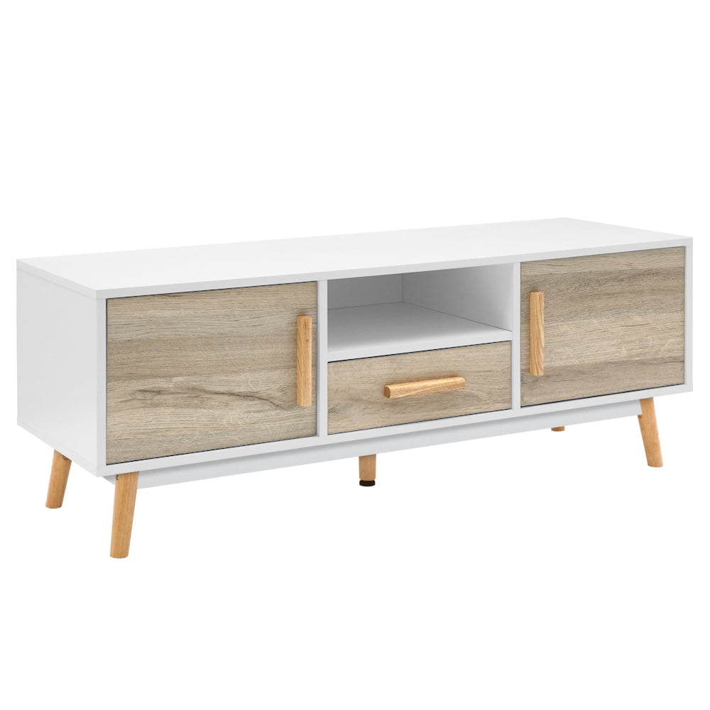 Artiss Wooden Entertainment Unit 120cm - White &amp; Wood