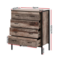 Artiss 4 Chest of Drawers - BARNLY