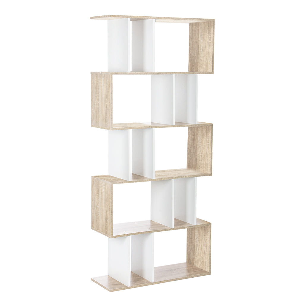 Artiss Bookshelf 6 Tiers - RITA White and Oak