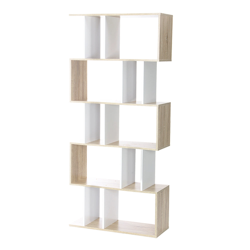 Artiss Bookshelf 6 Tiers - RITA White and Oak