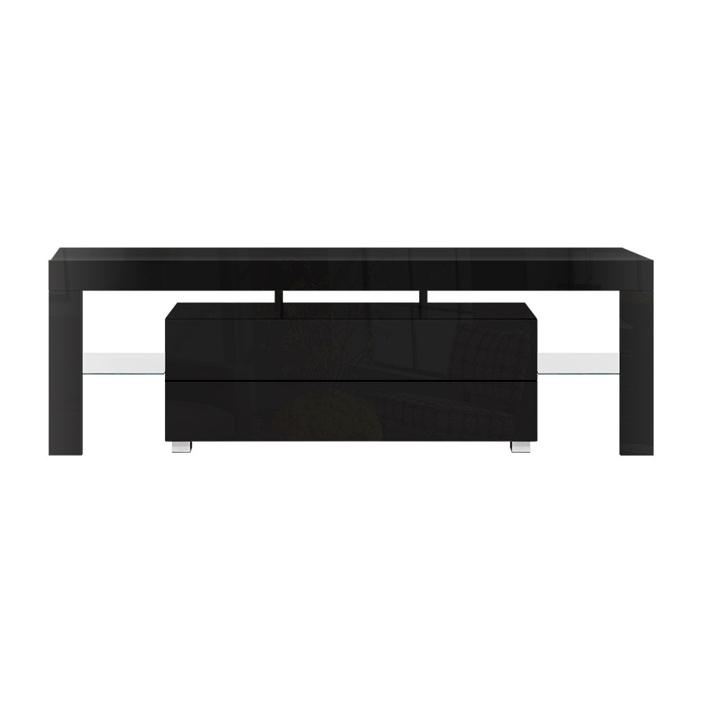 Artiss TV Cabinet Entertainment Unit Stand RGB LED Gloss Furniture 160cm Black