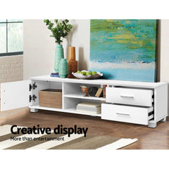 Artiss TV Cabinet Entertainment Unit Stand Storage Drawers Shelf 120cm White