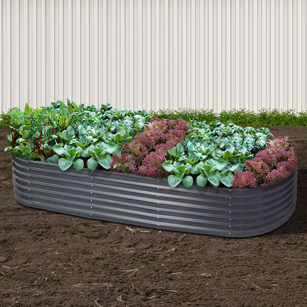 Greenfingers 240X80X42CM Galvanised Raised Garden Bed Steel Instant Planter