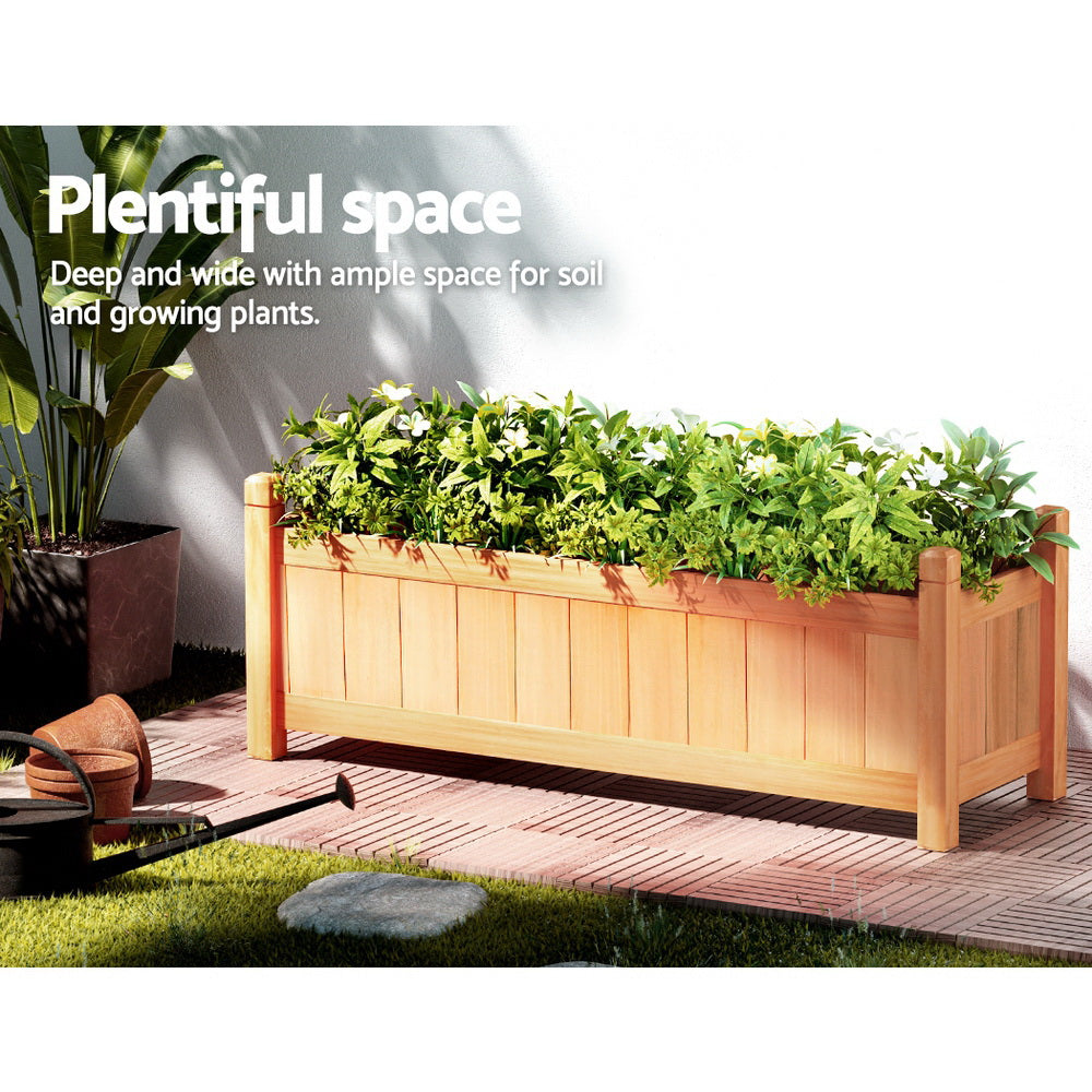 Greenfingers Garden Bed Raised Wooden Planter Outdoor Box Vegetables 90x30x33cm