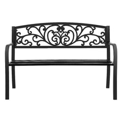 Gardeon Outdoor Garden Bench Seat Steel Outdoor Furniture 3 Seater Park Black