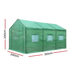 Greenfingers Greenhouse 3.5x2x2M Walk in Green House Tunnel Plant Garden Shed