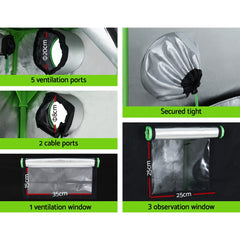 Greenfingers Grow Tent 120x60x210CM Height Adjustable Hydroponics Kit Indoor Grow System