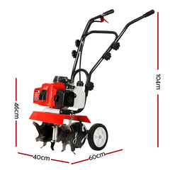 Giantz 88CC Tiller Garden Cultivator Rototiller 4 Blades Soil Plower Rotary Hoe