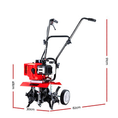 Giantz 88CC Tiller Rototiller Garden Cultivator 4 Blades Soil Power Rotary Hoe