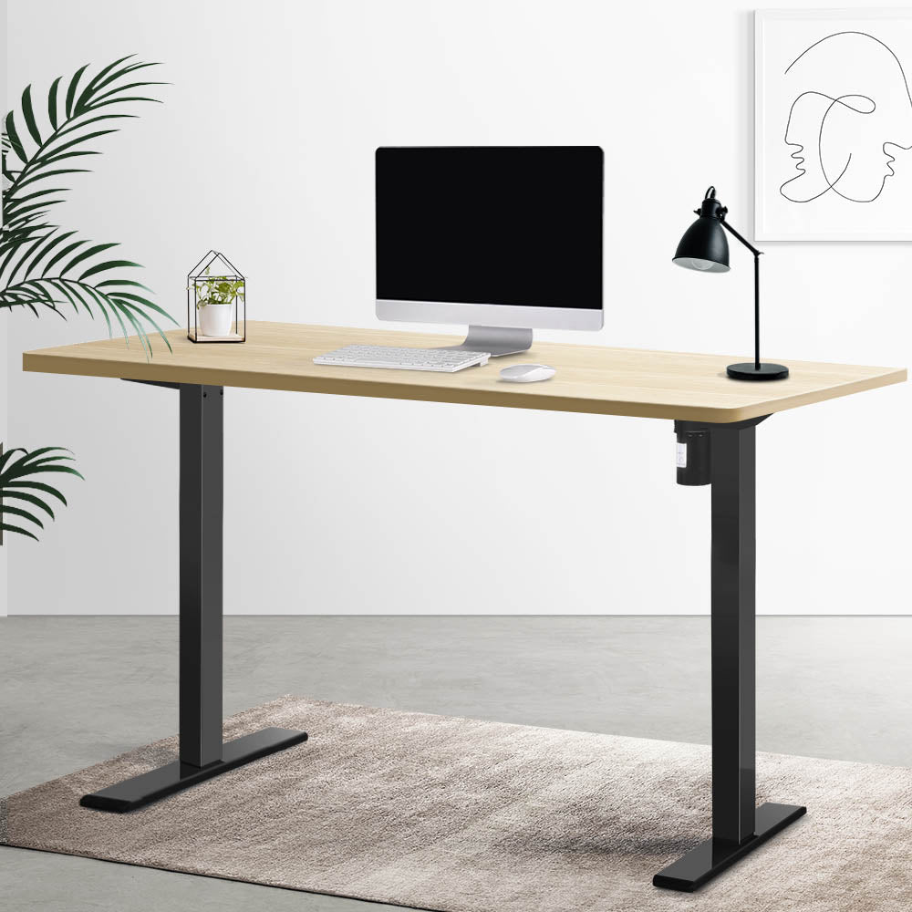 Artiss Standing Desk Motorised White Oak 140CM