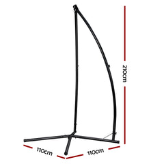 Gardeon Hammock Chair Steel Stand Outdoor Furniture Heavy Duty Black