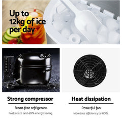 Devanti Portable Ice Maker Commercial Machine Ice Cube 2L Bar Countertop Silver