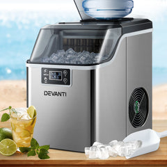 devanti 3.2l stainless steel portable ice cube maker