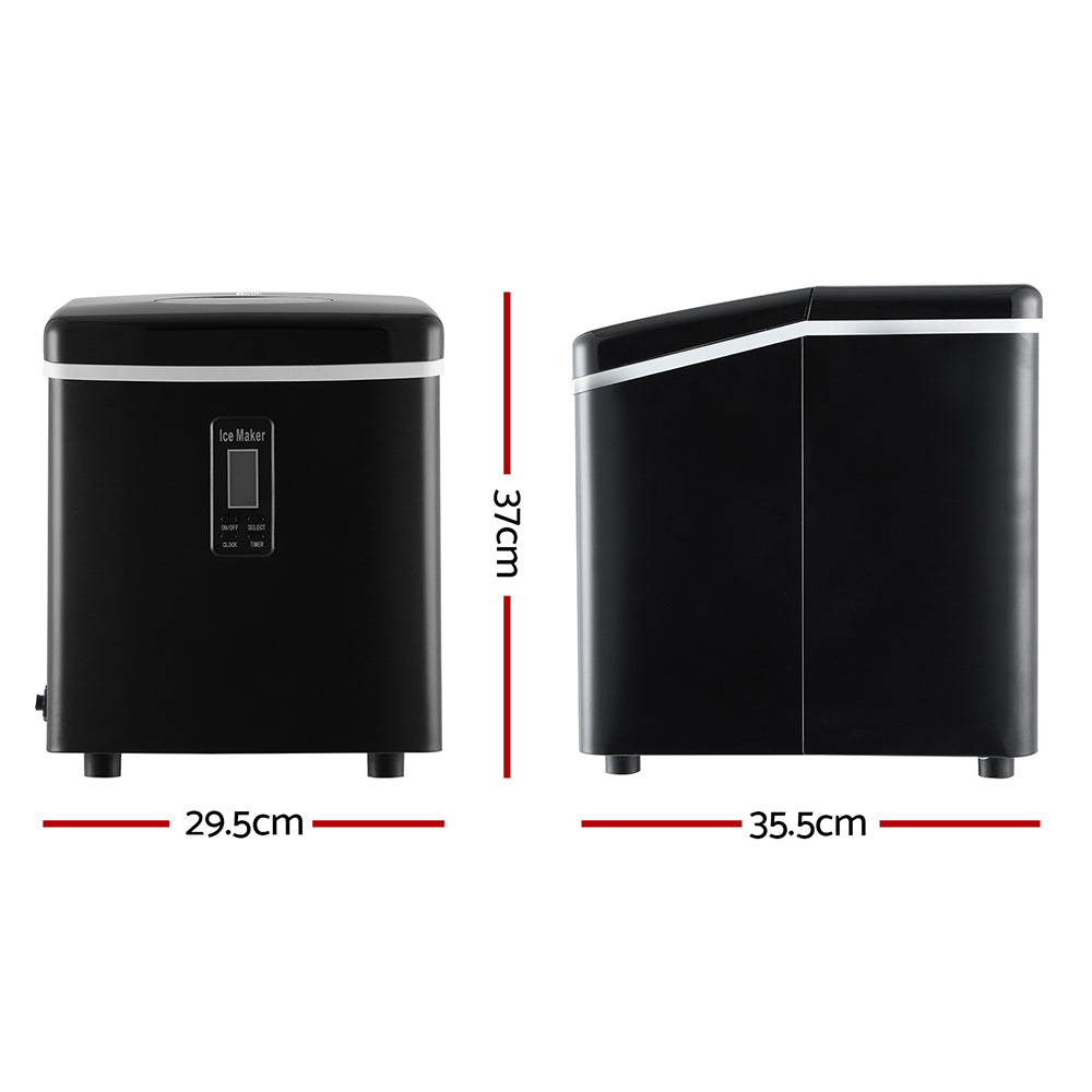 DEVANTI 3.2L Portable Ice Cube Maker Machine Benchtop Counter Black