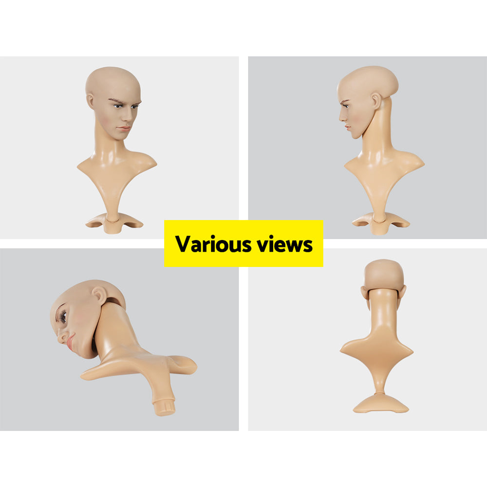 Embellir Male Mannequin Head Dummy Model Display Shop Stand Professional Use