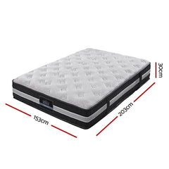 Giselle Queen Mattress Bed Size 7 Zone Pocket Spring Medium Firm Foam 30cm