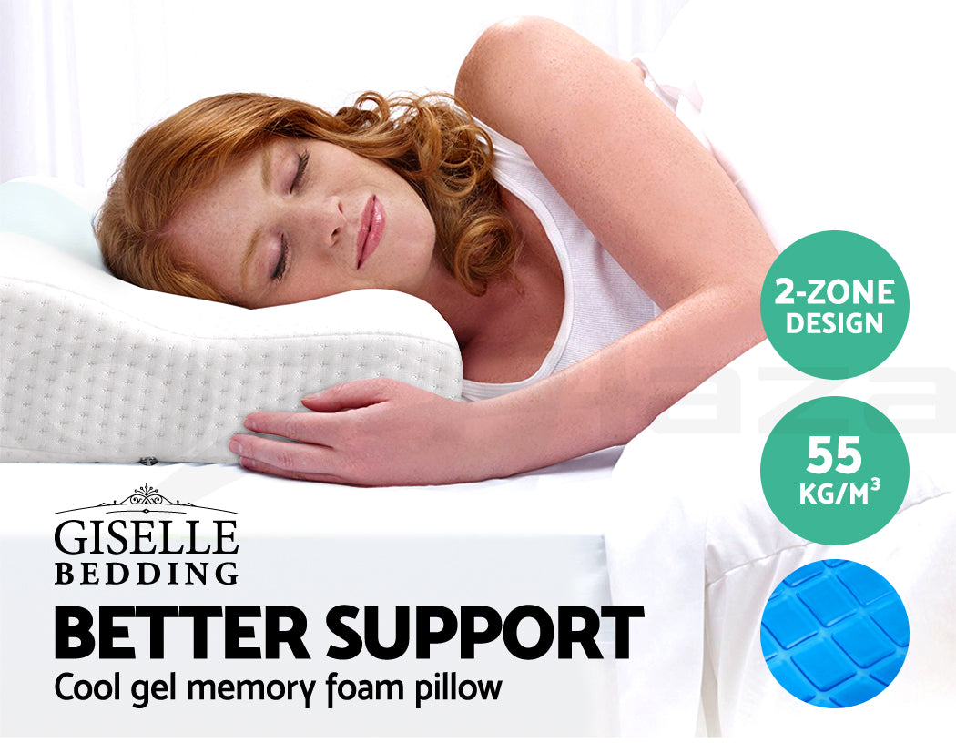 Giselle Bedding Contour Pillow Cool Gel Twin Pack