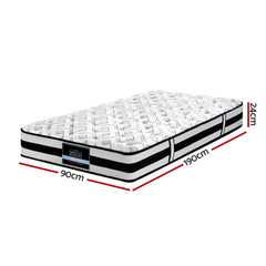 Giselle Bedding Rumba Tight Top Pocket Spring Mattress 24cm Thick Single